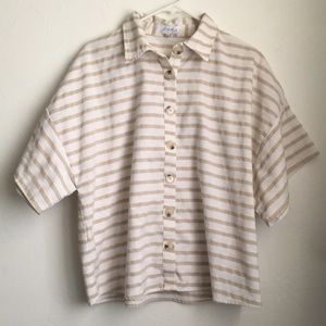 oversized striped button up - brand - sabo skirt